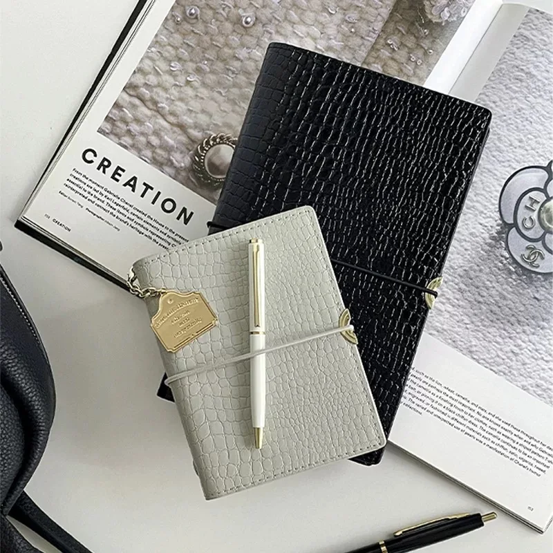 m5 a6 PU Makronen Krokodil Muster Lose-Blatt Nur Einband Binder Dairy Travellers Leder Notebook