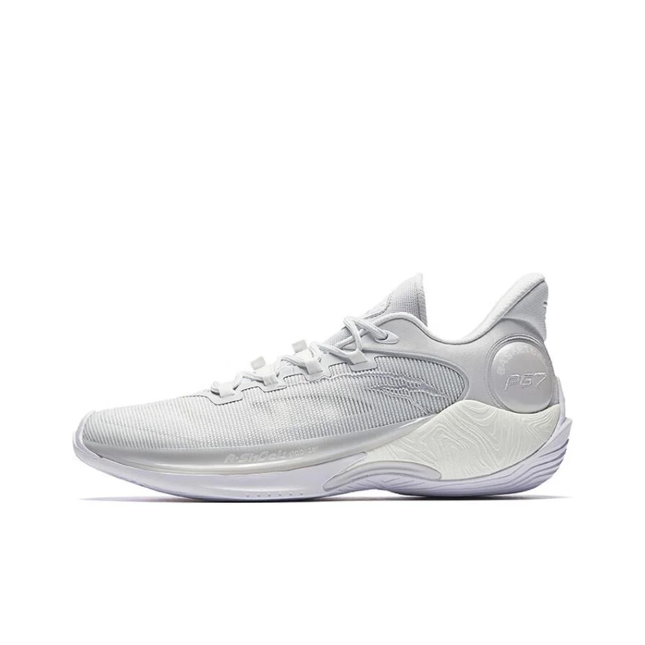 Anta Slip Resistant Abrasion Resistant Slip Resistant Abrasion Resistant Mid top Basketball Shoes Men's Gray White 112511601-2