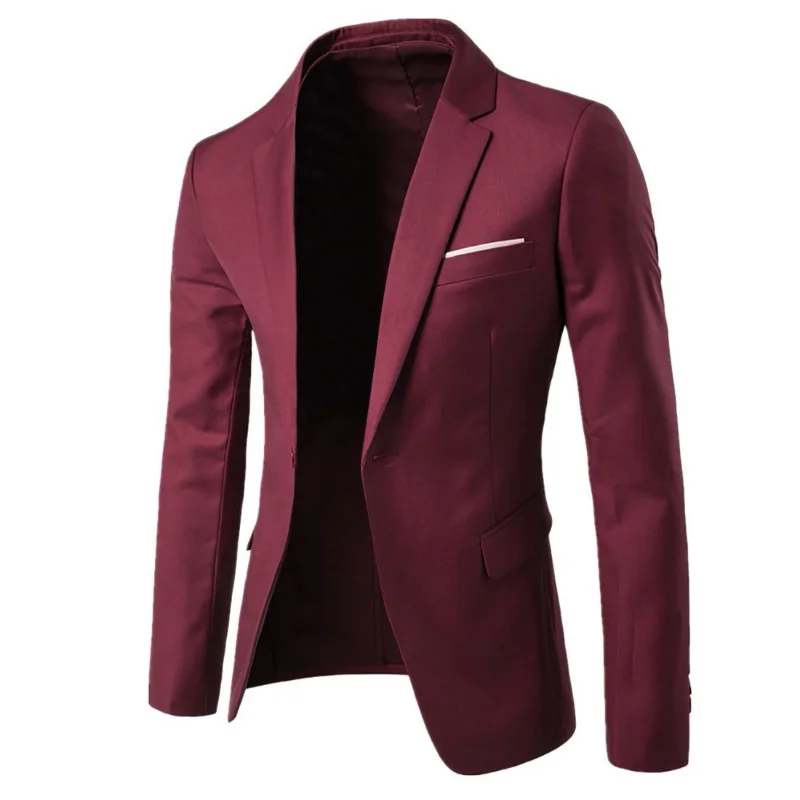 Men\'s Suit Jacket High-End Blazer Business Tops Groom Wedding Gown Coat Lapel Slim Fit Commuter Formal Professional Wear