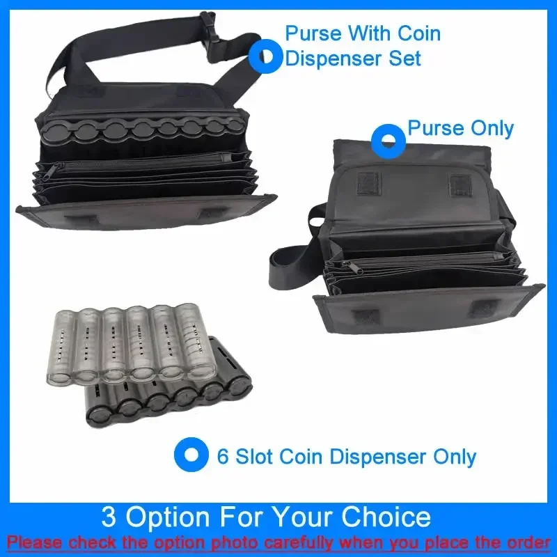 6 Slots Euro Coin Dispenser Multi Pocket Purse Waist Wallet With Zipper Pocket Coin Sorter Collector Cash Receipt Coins Safe