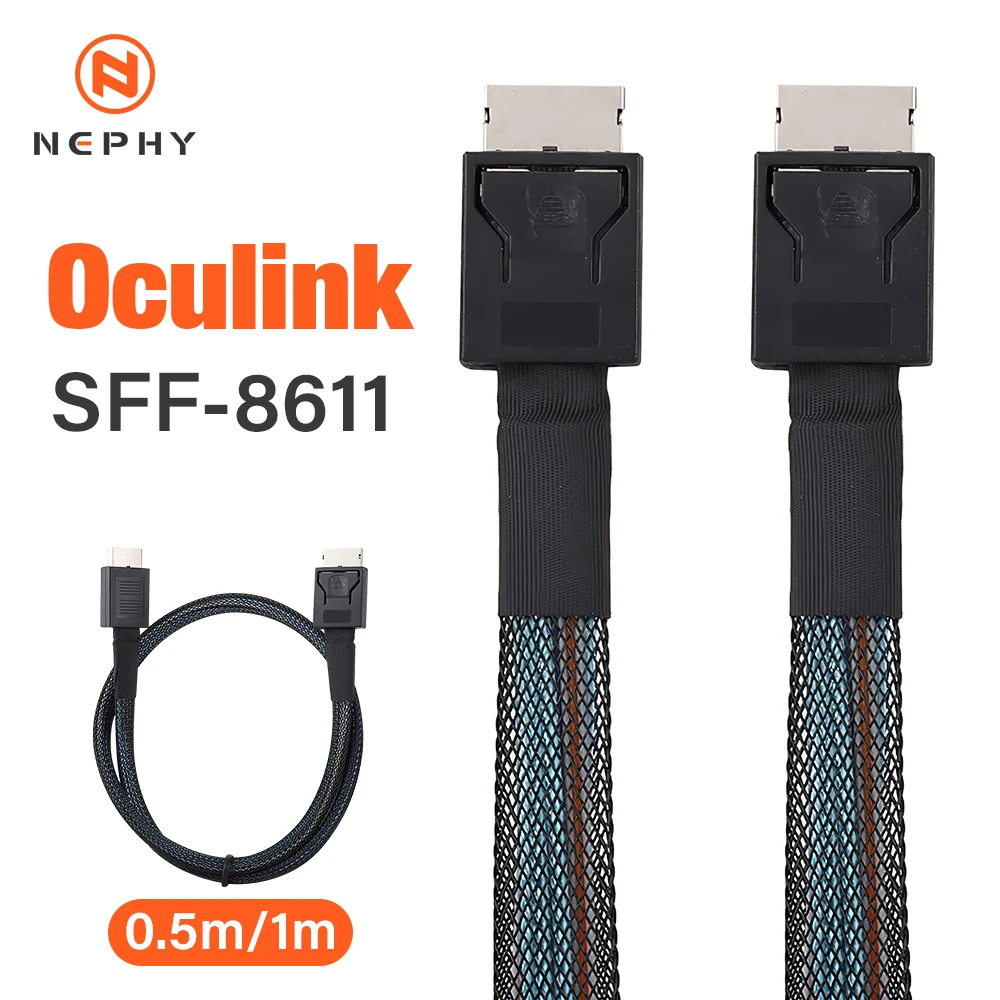 ل PCIe Oculink SFF 8611 4I إلى Mini SAS SFF-8611 4I خادم كابل فائق السرعة تمديد البيانات ذكر إلى ذكر سلك نقل البيانات #1