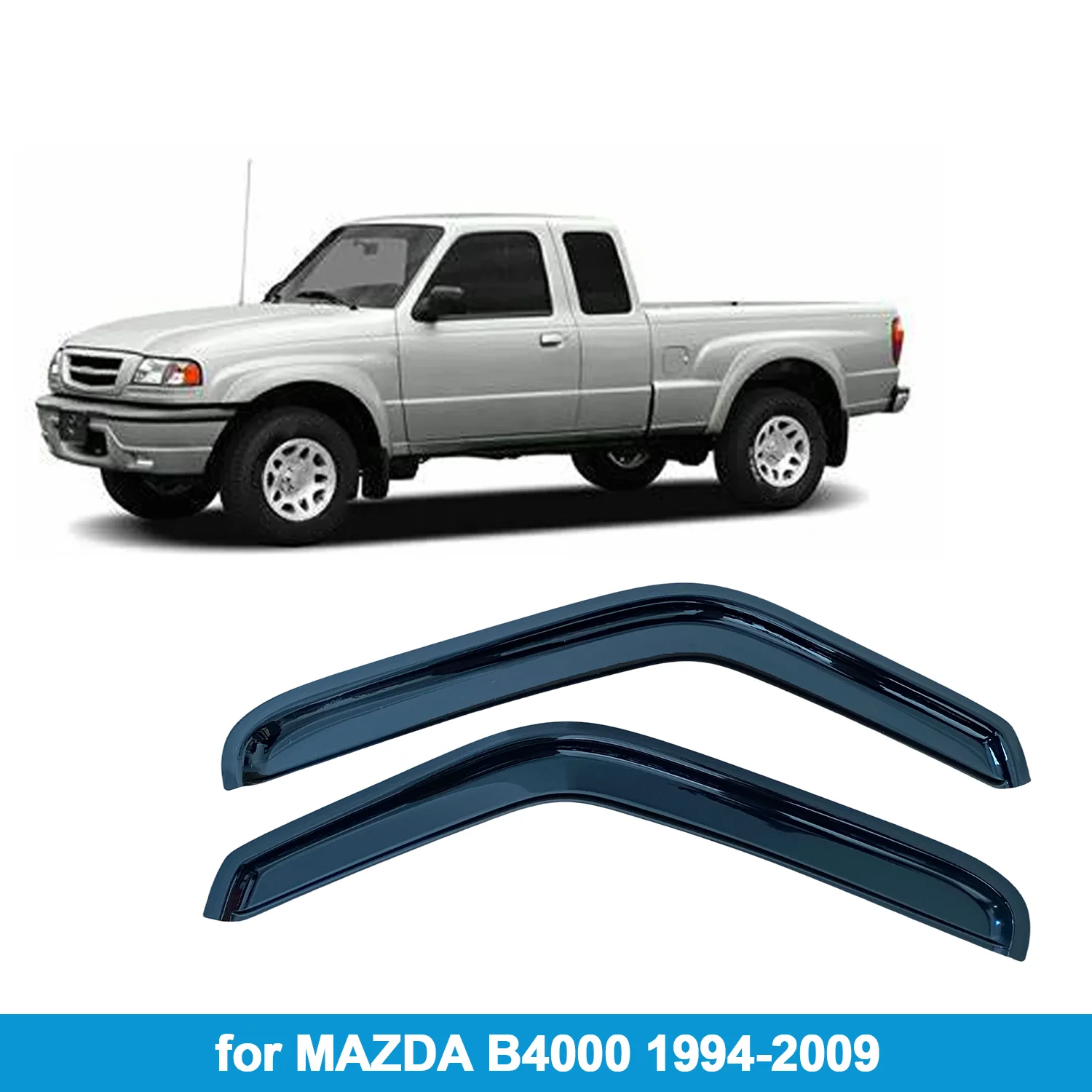 

Window Visor for MAZDA B4000 1994-2009 in-channel Rain Guard Side Vent Deflector Weathershield Inside-Mount