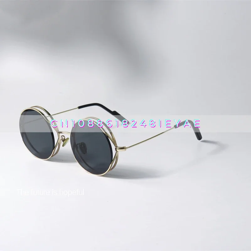 Space Dislocation Personalized Sunglasses Uv400 Colorful Reflective Double-frame Sunglasses Anti-blue Light Frame