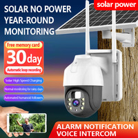 3MP 4G Sim Card Wireless Solar Camera Dual Lens Dual Screen WiFi IP Cam External Security-Protection PTZ Video Surveillance 64G