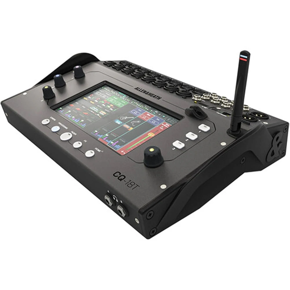 Console mixer digitale Allen & Heath CQ-18T con touchscreen da 7", connettività Wi-Fi e Bluetooth per audio da palco dal vivo
