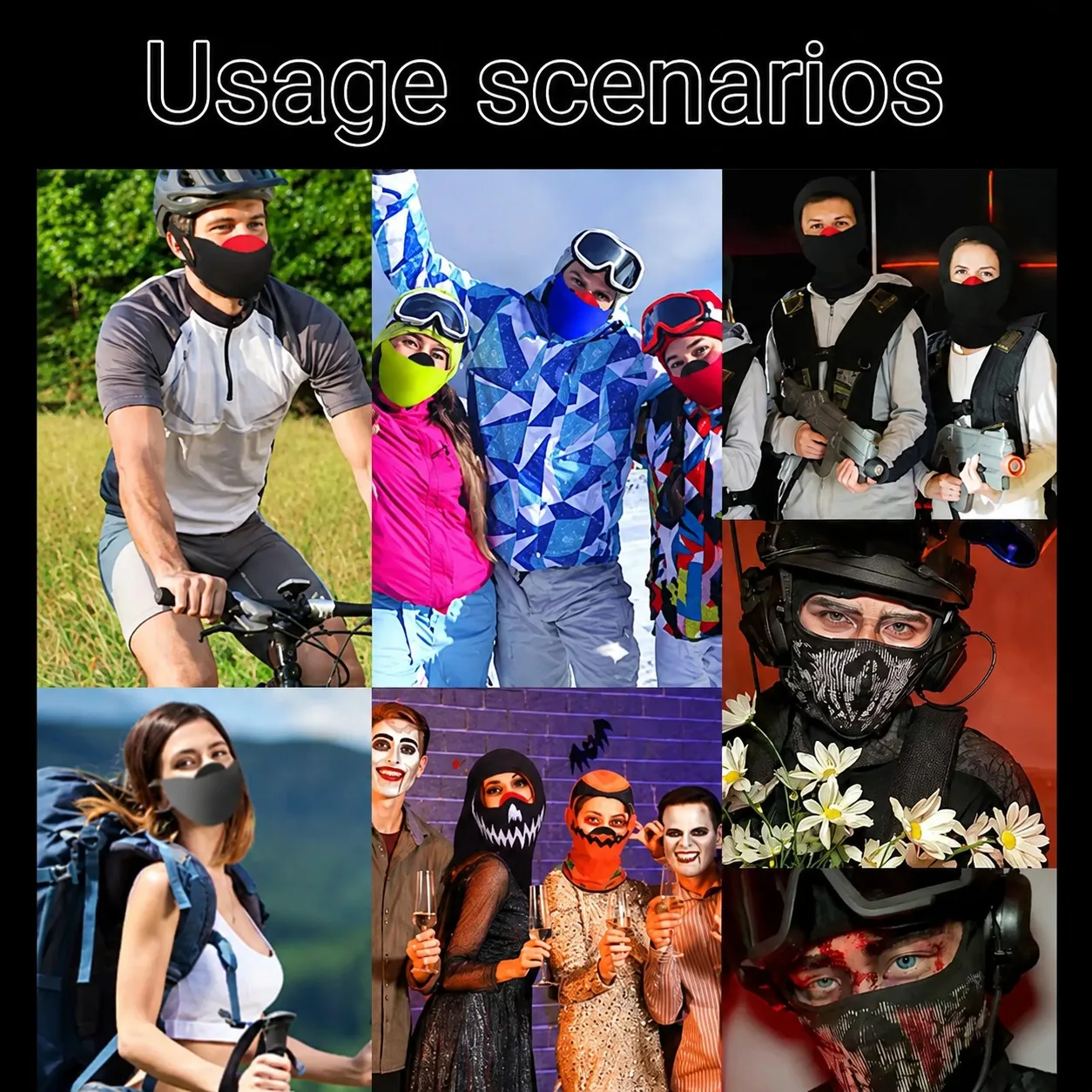 3D Halbgesichts-Silikonmaske Halloween Cosplay Spider Balaclava - Silikon-Gesichtsschale für Airsoft, Paintball und Jagd zum Schutz – Detail 10