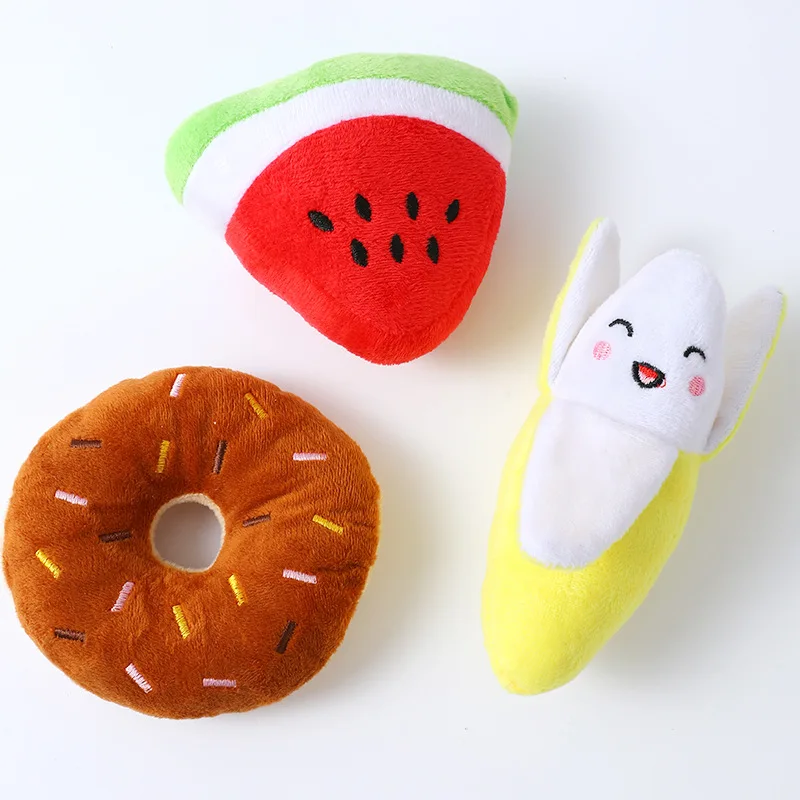 New Puppy Dog Toys For Small Medium Dogs Plush Squeaky Bone Aggressive Chewers For Pet Cat Products Banana Lobster