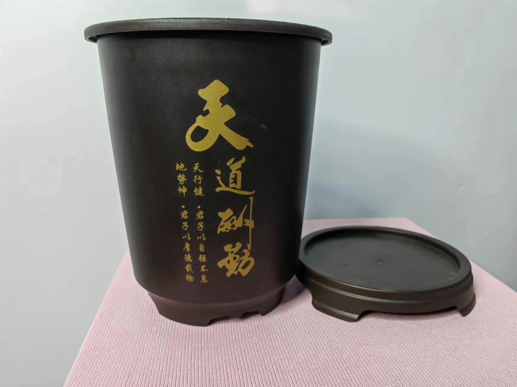 Chinese element imitation purple sand resin flowerpot