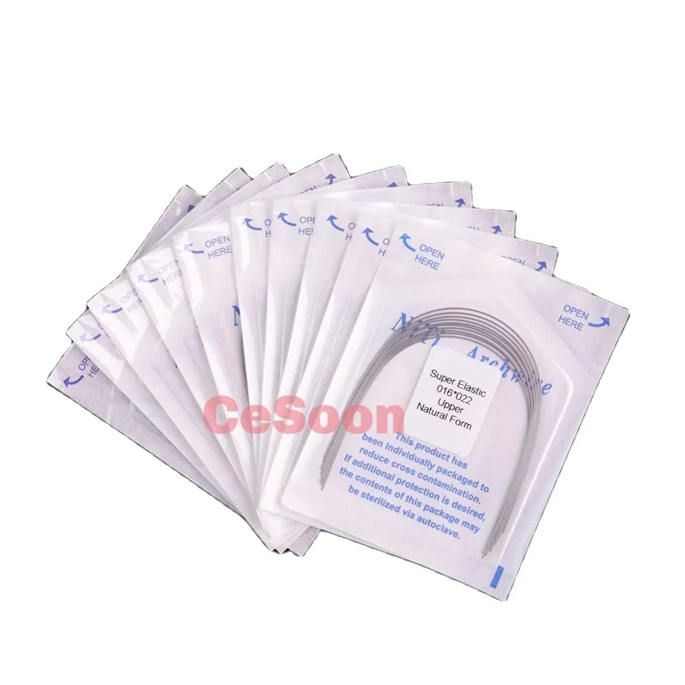 100Pcs/10Packs Dental Orthodontic Arch Wire Niti Natural Archwires Super Elastic Round/Rectangular Wires Nature Dentist Material