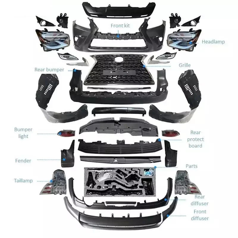 Car Bumper Kits  Gx460 Modified 2020 Front Face Grille Upgrade 2020 Model For Lexus Body Kit 2010-2013 And 2014-2019 Year