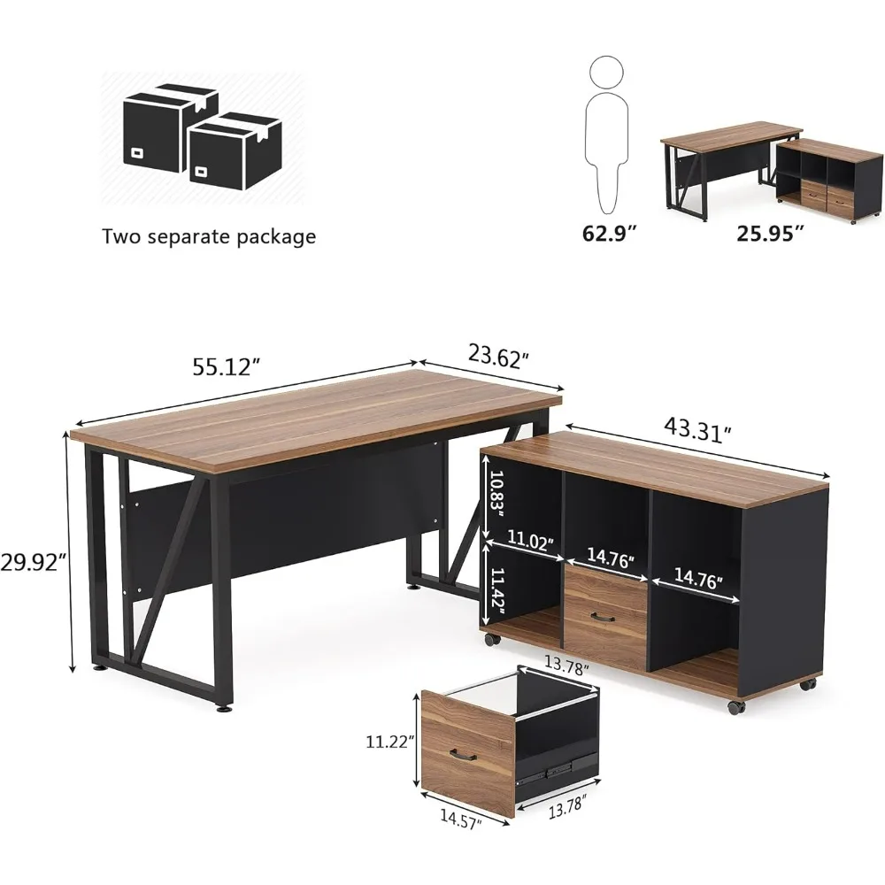 55 inches Executive Desk and 43