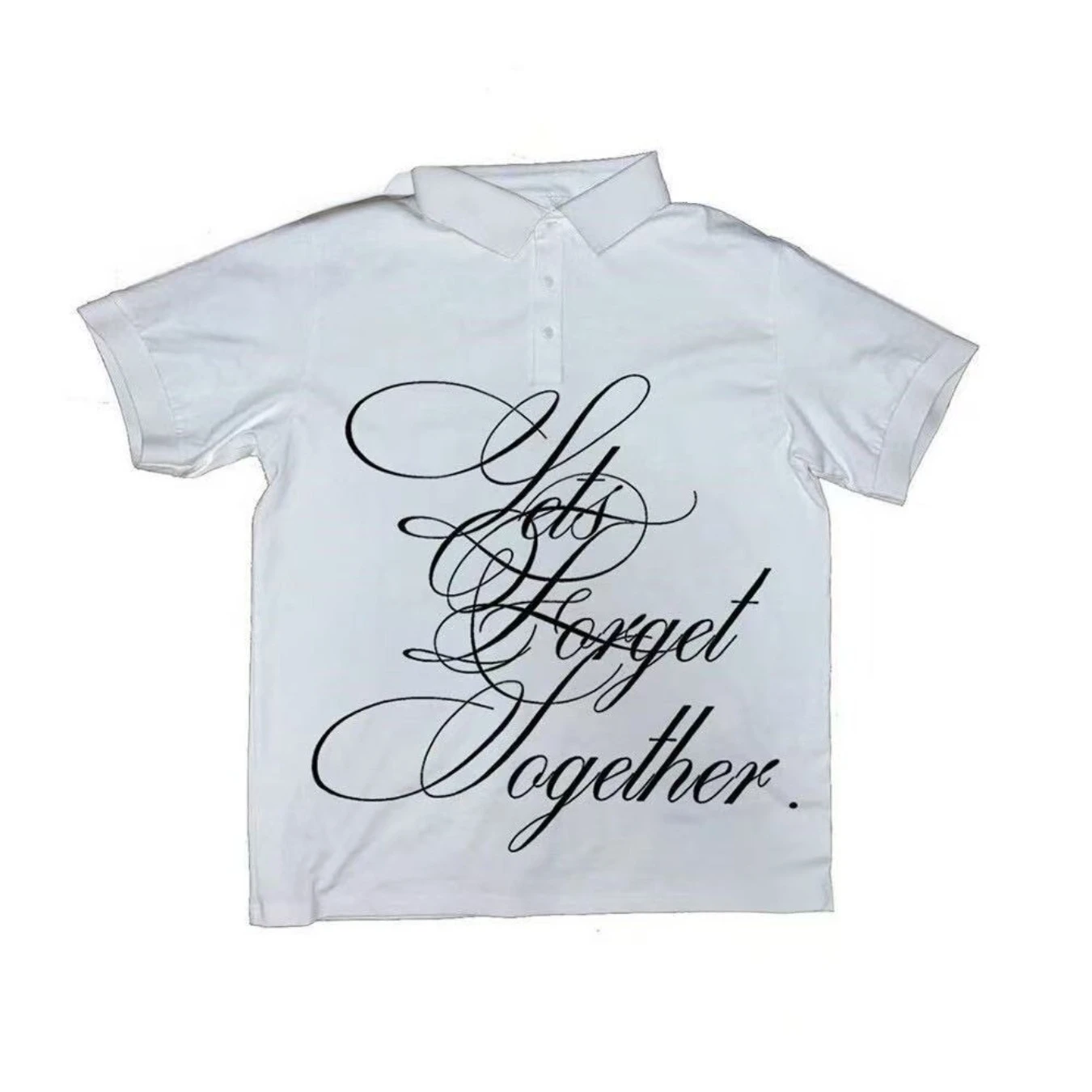 Fashion Trend Y2k Short Sleeve Printed Pattern Top Retro Summer Street Solid Color Polo T-shirt
