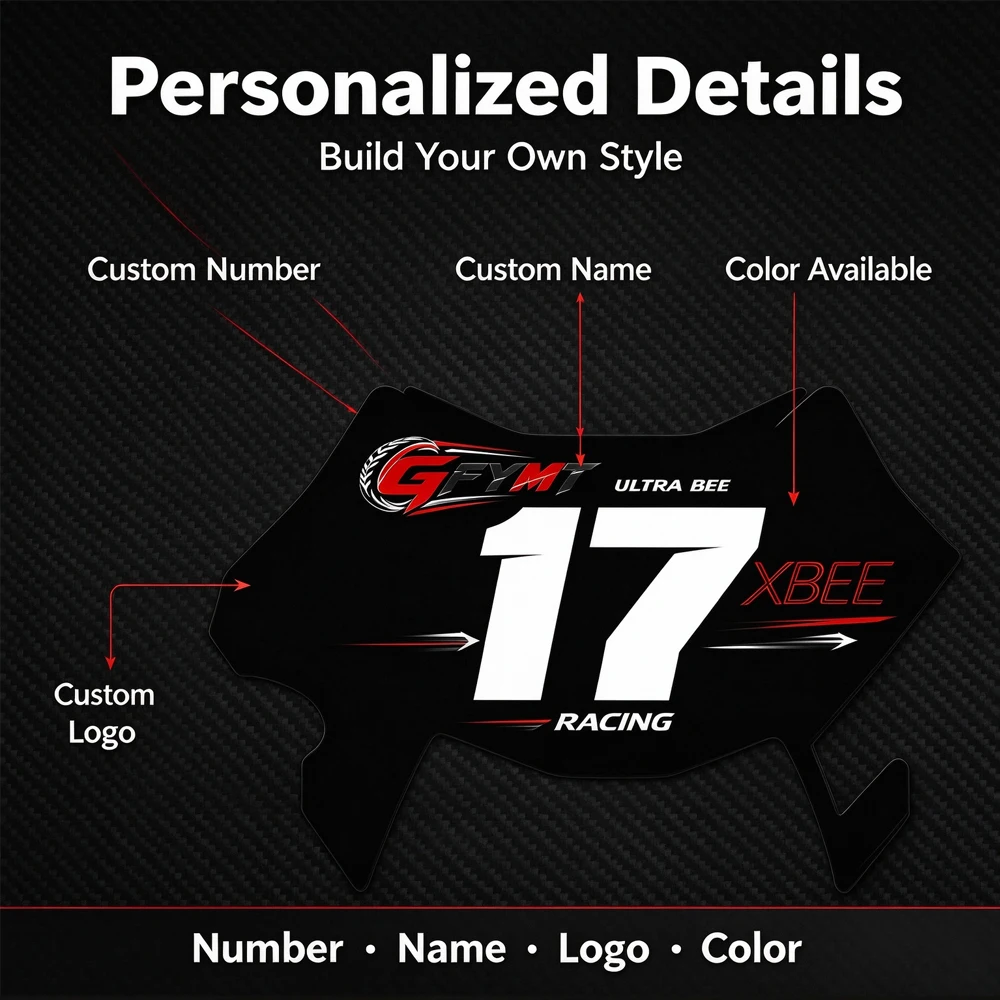 Personalized Number Plate Decal Custom Racing Sticker For Surron UltraBee E-Dirt Bike DIY Name Number Default order image