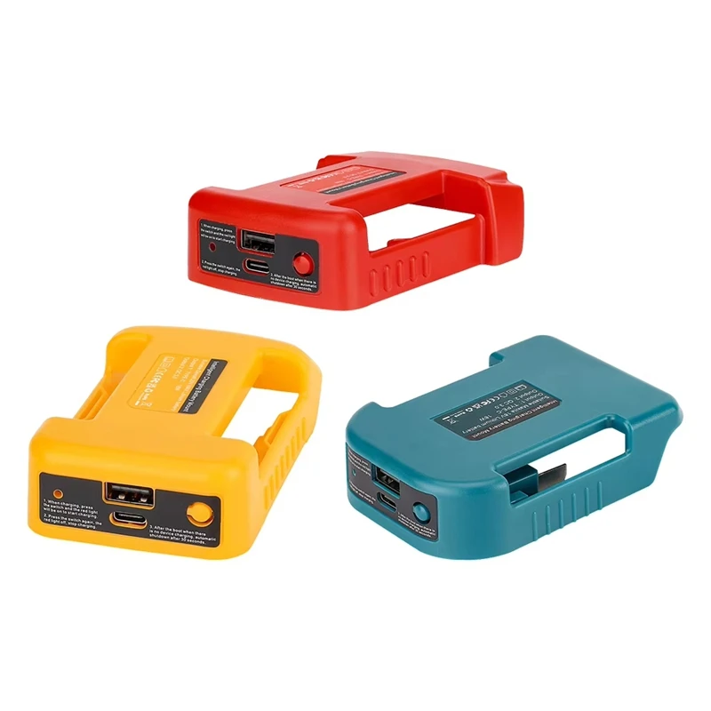 

ABSU USB Fast Charger Adapter Compatible For Milwaukee M18 18V Battery Dual Output Port With USB And Type-C Charging