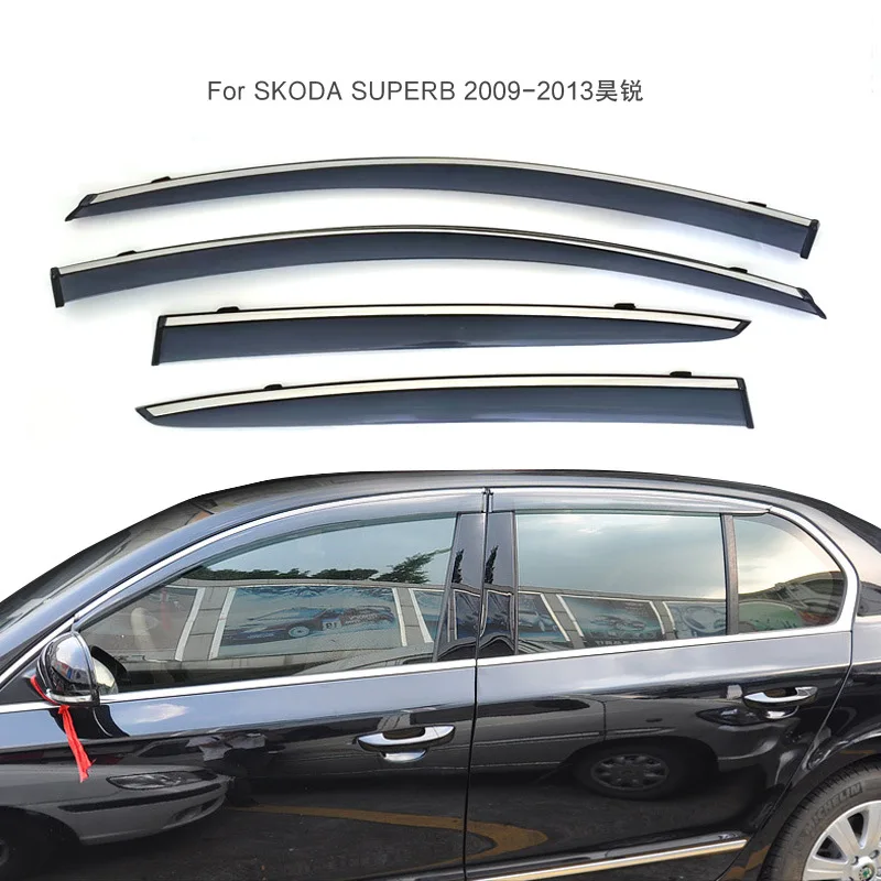 Dedicated for 2009-2013 Skoda Speedpad/Clear Rain Window Eyebrow Thicker Injection Shield