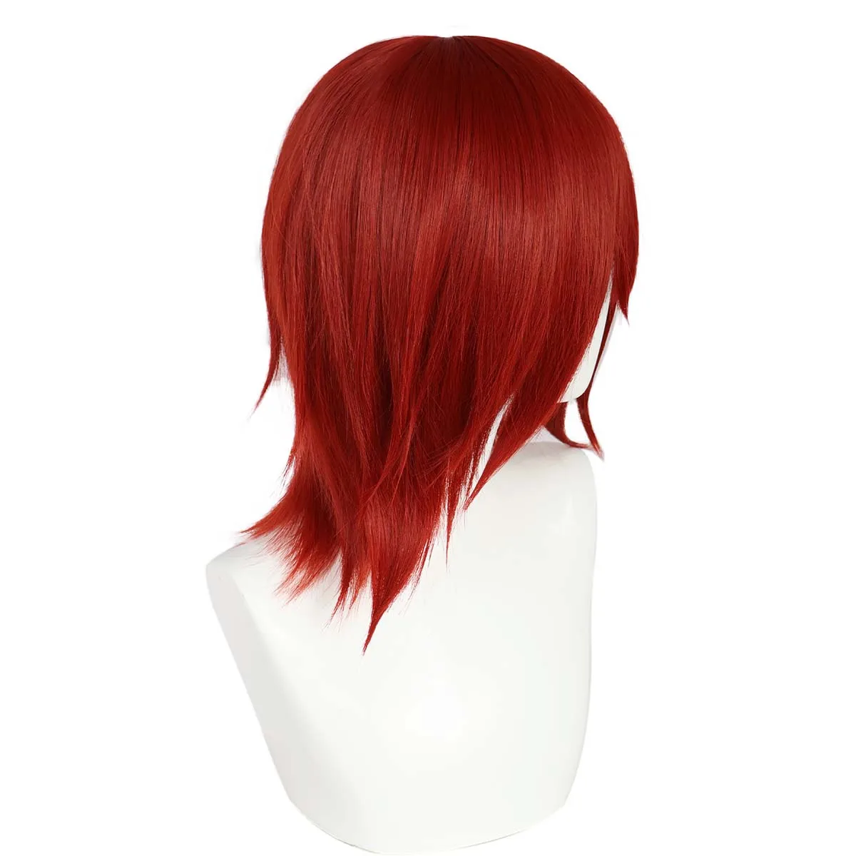 Anime Nagato Cosplay Donkerrood Korte Pruik van Synthetisch Haar