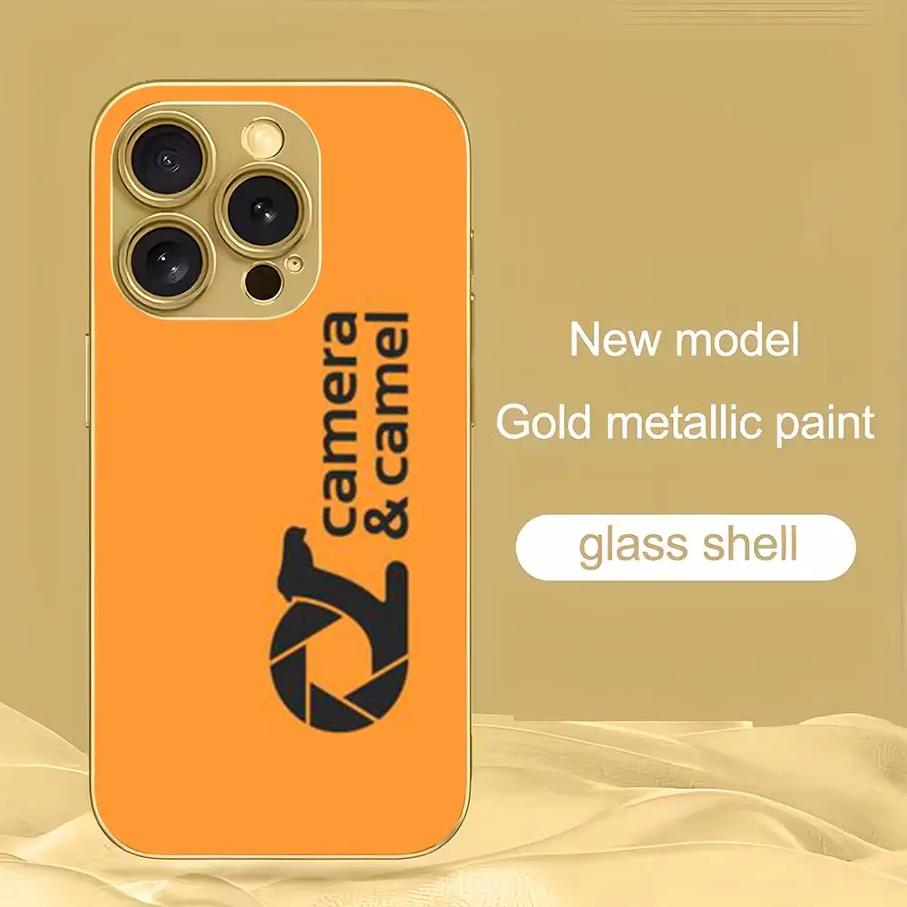 

C-Cool C-CameleS Phone Case Golden Metallic Paint Glass Phone Case for iPhone 17/16/15/14/11/12/13 Pro Max