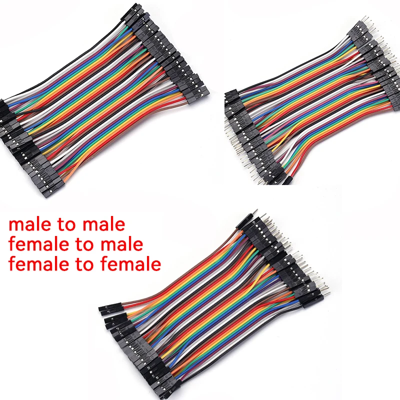 120 Stück 40P 10cm Jumper-Kabel-Set Elektronische Komponenten Stecker-zu-Stecker, Buchse-zu-Stecker, Buchse-zu-Buchse-Verbinder für Breadboard – Detail 1