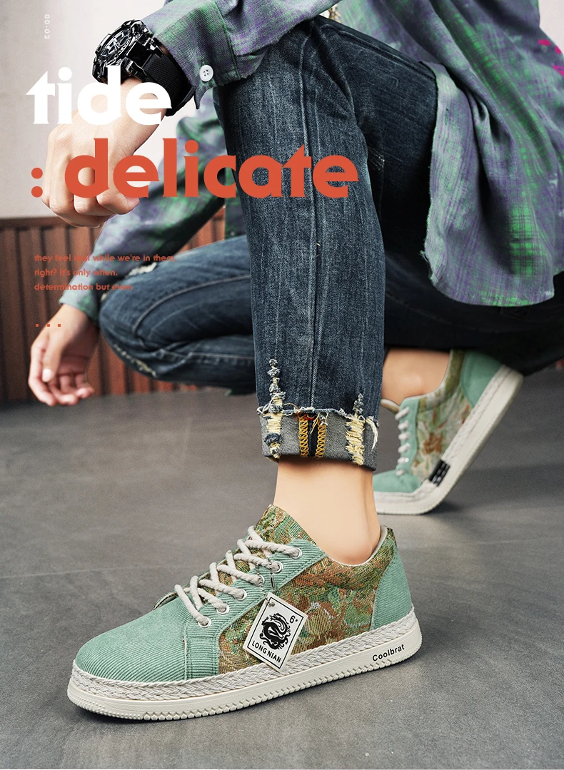 Herren Canvas Freizeitschuhe Frühling und Herbst Neue Atmungsaktive Weichsohlen Outdoor Flache Wanderschuhe Modische Vielseitige Sportschuhe – Detail 2