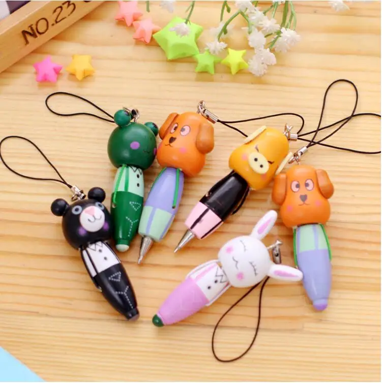 60 pcs/lot Cartoon Dog Ballpoint Pen Cute Animal 0.5MM Black Ink Roller Ball Pen Portable Staionery School Office Supplies