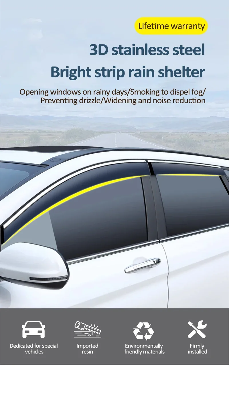 Car Rain Guards For Deepal S7 EV S07 2023 2024 2025 2026 Black Sun Rain Window Visor Weathershields Shade Cover Auto Accessories