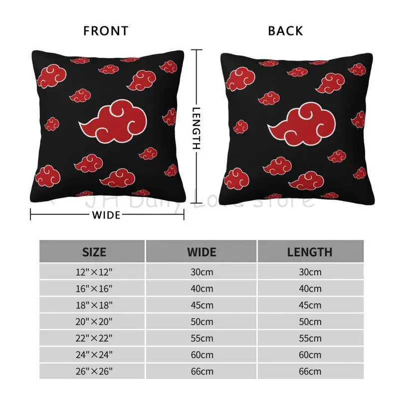 Akatsuki Universal Japan Anime Throw Pillow Cover Square Pillow Case Polyester Cushion Cover for Car Bed Couch Sofa 18x18 Inch