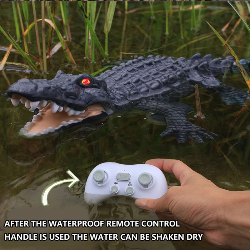 RC Toys 2.4G Electric Remote Control Crocodile Good Sealing Waterproof Swimming Pool RC Boat Toys for Children Summer Gift Boys