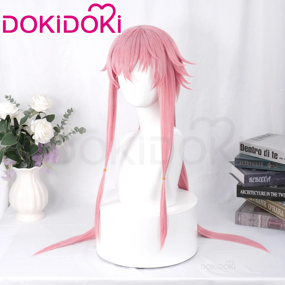 غاساي يونو شعر مستعار أنيمي المستقبل مذكرات شعر مستعار تأثيري DokiDoki غاساي يونو تأثيري المرأة لطيف 80 سنتيمتر طويل الوردي الشعر غطاء مجاني