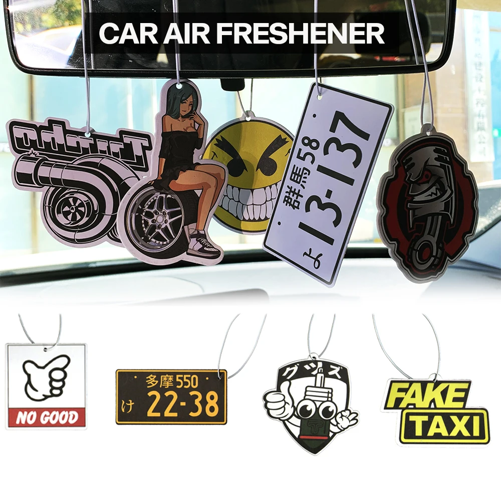 Newest Hanging Car Air Freshener Sex Girl JDM Style Rearview Mirror Perfume Flavoring Turbo Solid Paper Auto Accessories Racing