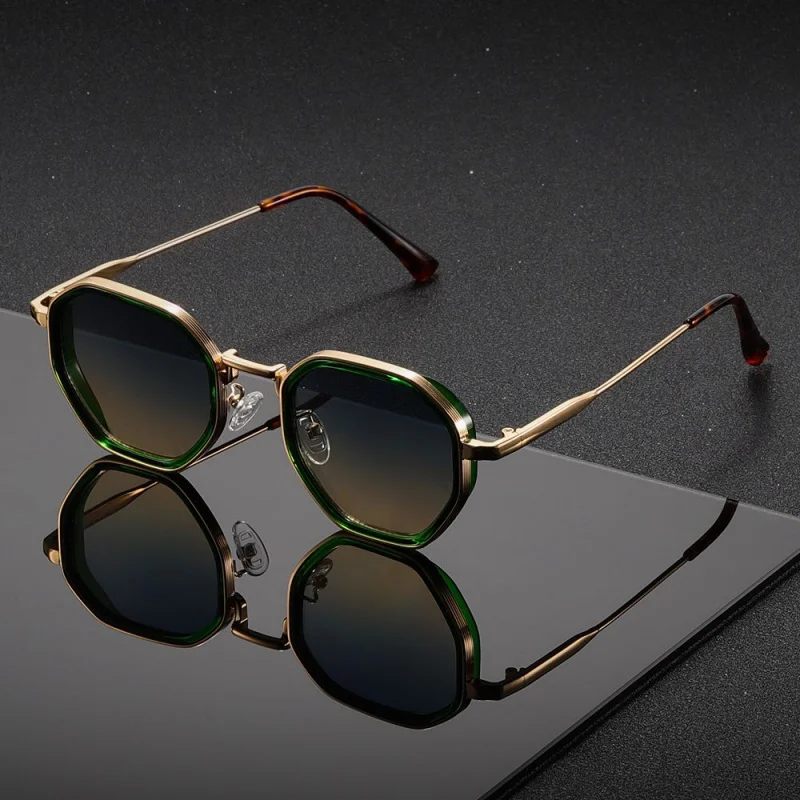 1 Pair Unisex Round Metal Fashionable Sunglasses Vintage Irregular punk Man Sun Glasses  Classic UV400 Male Female Eyeglasses image 4