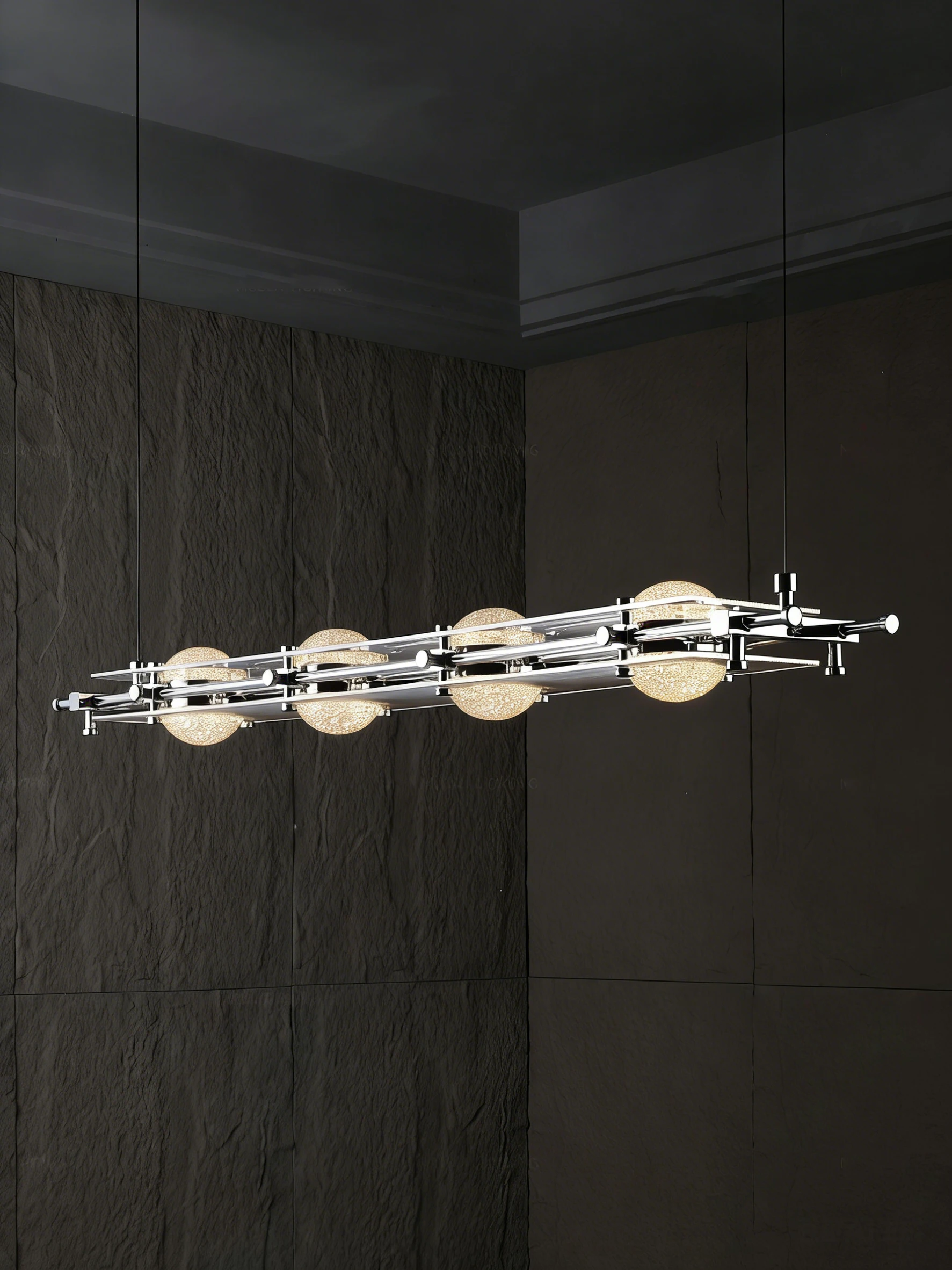 

BOSSEN Luxury Crystal Ceiling Light Acrylic Chrome Starry Sky ball Chandelier Luster Dimmable Customizable for Villa Kitchen