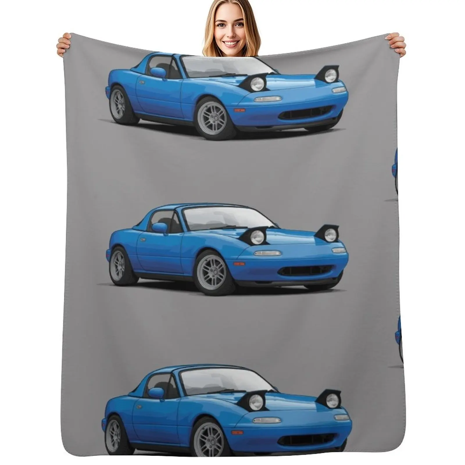 Mx5 / Miata NA MK1 illustration Throw Blanket Anti Shedding Soft Fuzzy Blanket for Home