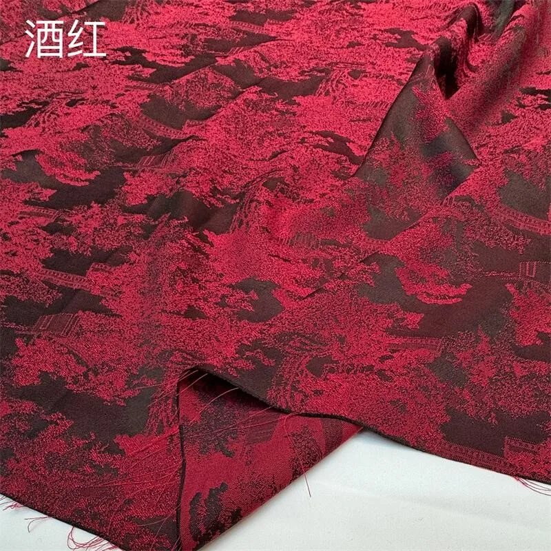 Imitation silk acetate fabric landscape jacquard soft spring/summer shirt cheongsam dress national style clothing fabric