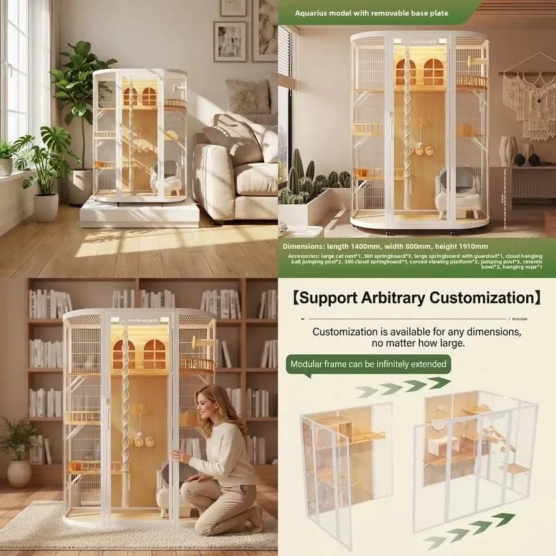 Luxury Solid Wood Multi Storey Loft Cat Residence Large Indoor Premium
