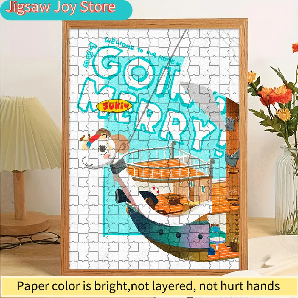 

Anime One Piece Going Merry Ship Cute Cartoon Style Paper Puzzle, Creative Gift For Anime Fans And Home Decor