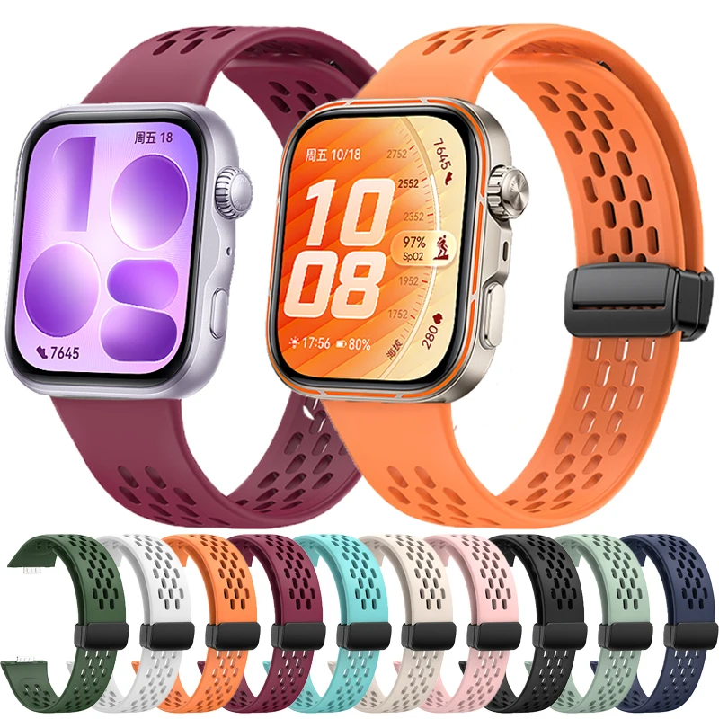 Bracelet magnétique en Silicone pour montre Huawei Fit 5 Pro 4 3, Bracelet de sport pour HUAWEI Fit5 Pro Fit4 Fit3, Bracelet de remplacement