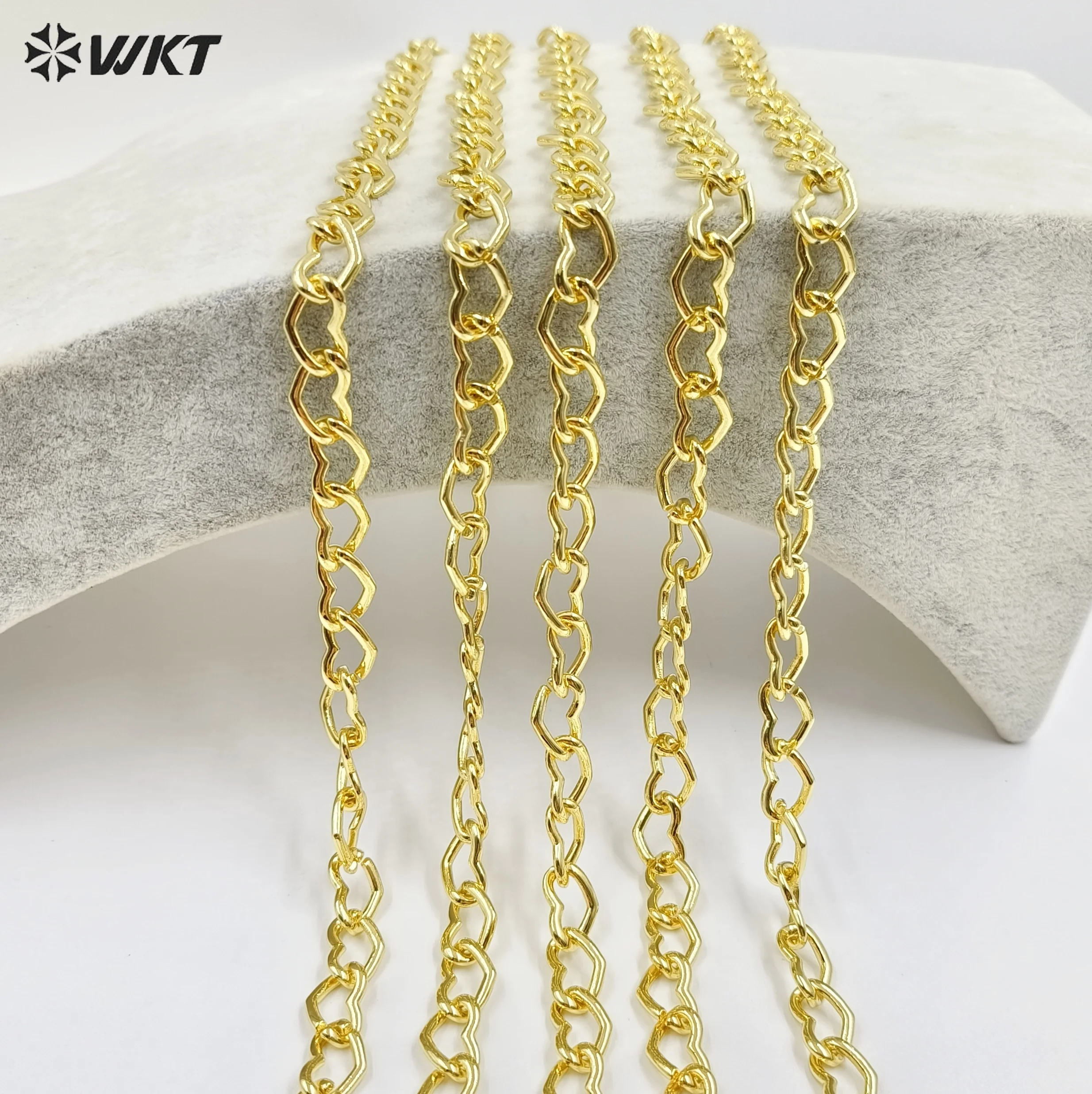 

WT-BC253 Heart Shape Wonderful Special Chain Meter 18K Yellow Gold Plated For Women Jewelry ACC