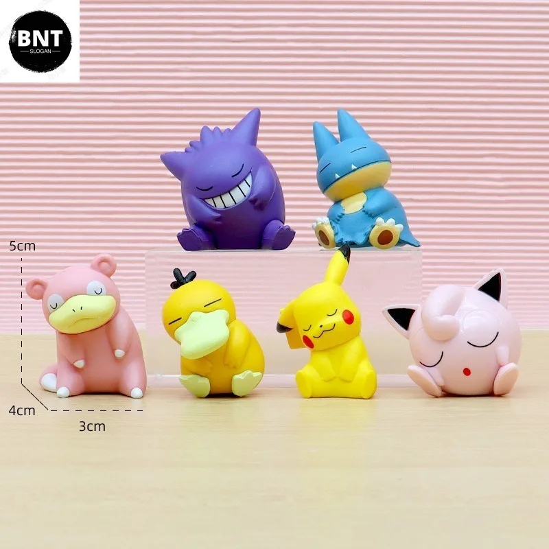 

Pokemon Pikachu Doll Decoration Anime Action Figure Gengar Q Figurals Cute Toys Car Desk Decoration Model Children Birthday Gift