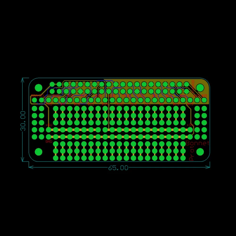لوحة النماذج الأولية PCB لوحة النموذج الأولي Perma Proto Bonnet Mini لـ Raspberry Pi Zero #5