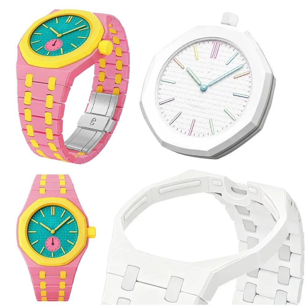 Advanced Ceramic Watch Case+Ceramic Strap For Swatch X AP Royal POP Pocket Changer To Wristwatch Modification Kit Bracelet Belt