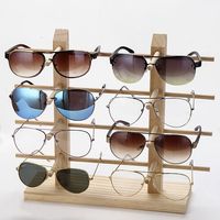 Eyeglasses Show Stand Jewelry Holder Multi Layers Wood Sunglass Display Racks Shelf For Multi Pairs Glasses Showcase Women