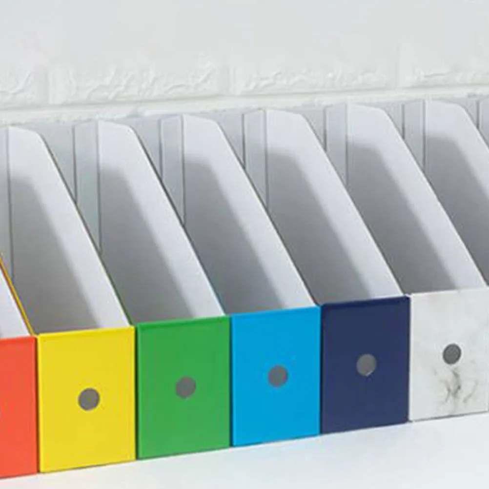 6 قطعة رف إدارة الملفات الملونة ورقة سميكة عالية الصلابة سطح المكتب وثيقة ganizer صندوق تخزين لغرفة الدراسة المكتبية