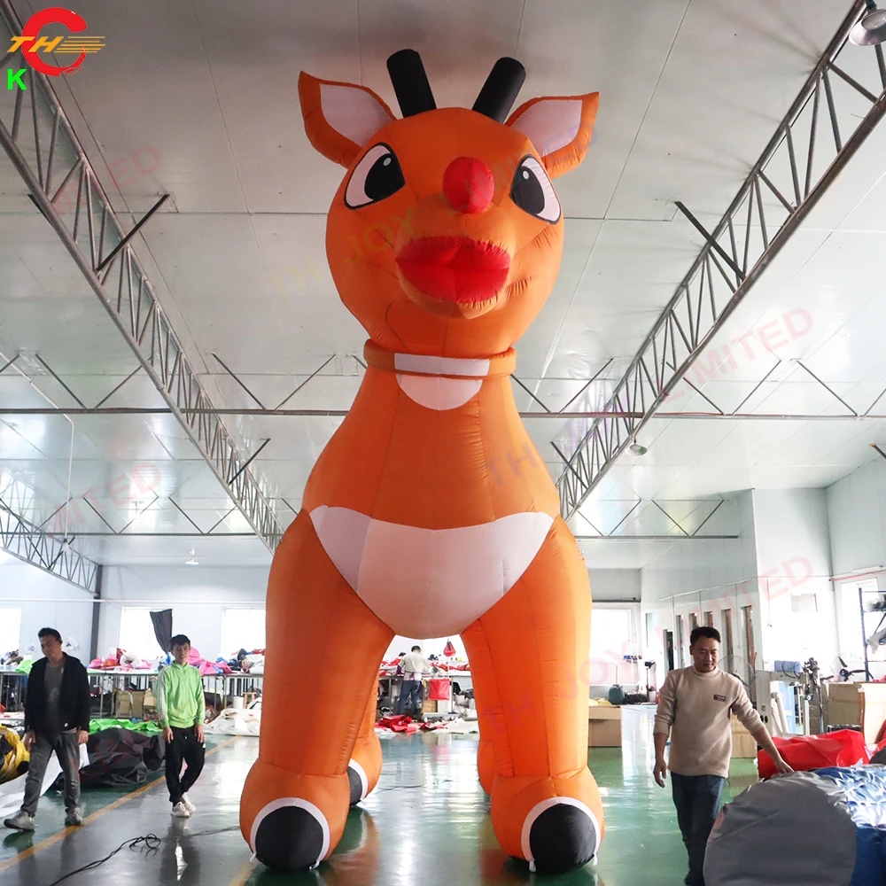 

Free Shipping 26ft High Inflatables Santa Deer Advertising Giant Blow Up Reindeer Cartoon Christmas Outdoor Decoration