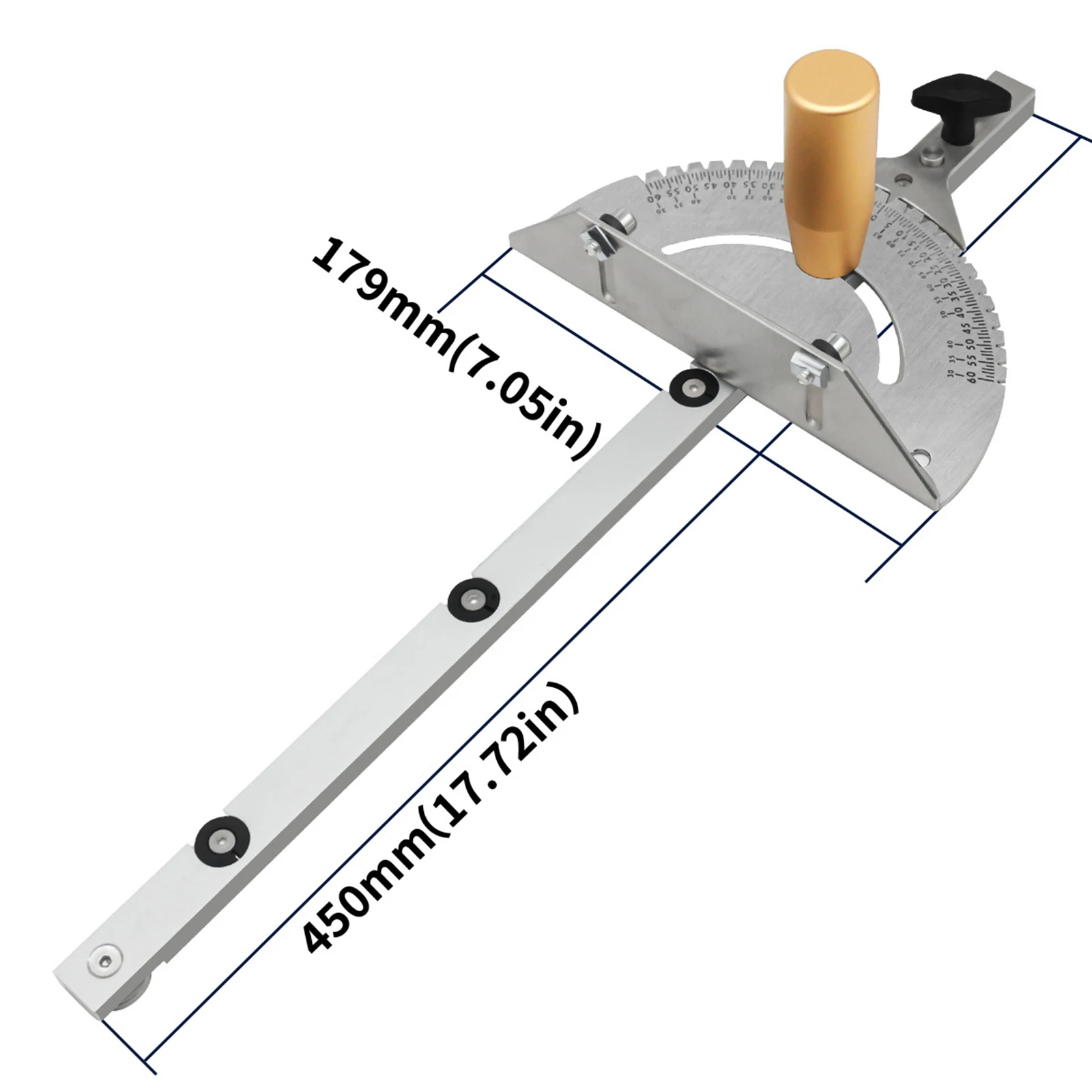 Imagem -03 - Carpintaria t Track Push Régua Ângulo Miter Gauge Cerca Router Saw Tabela Mortise Tenon e Chute Stopper 450 Milímetros