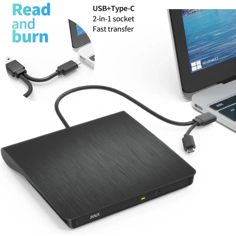 USB 3.0/ 3.0 + Type-C SATA To USB CD ROM ODD Case Box 9.5/12.7mm External Optical Disc Drive Enclosure Not Include Optical Drive
