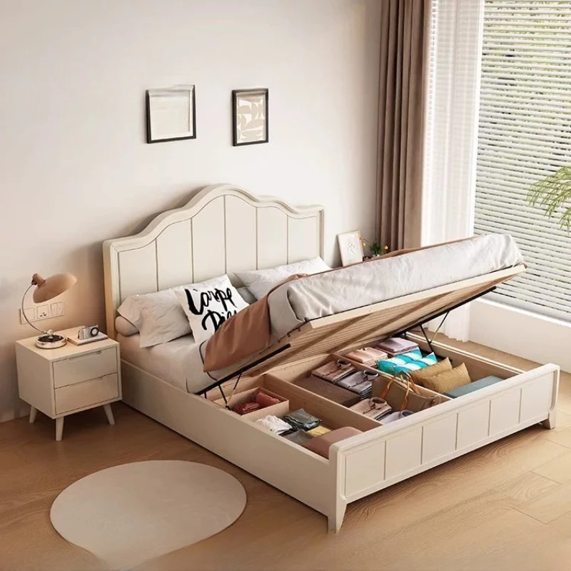 Modern Double Bed Luxury Design Sleeping Children European Princess Bed Headboards Queen Letto Matrimoniale Trendy Furniture