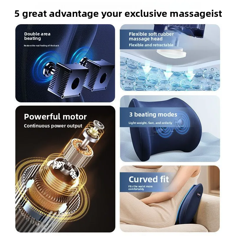 

Thump Massage Waist Rest Electric Hot Compress Massage Pillow Home Wireless Charging Car Massage Cushion