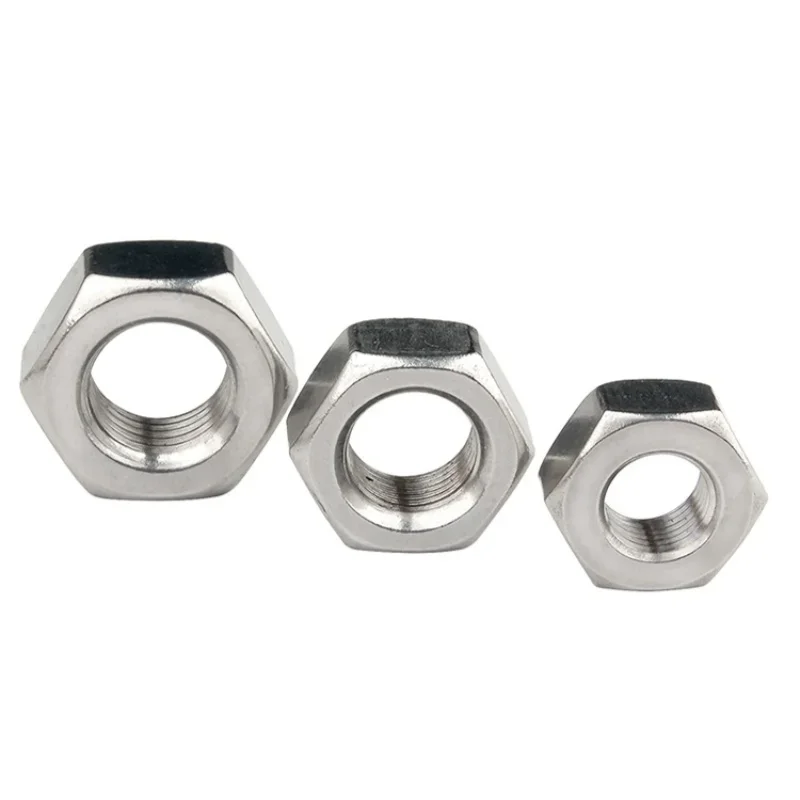 Sechskantmuttern aus Edelstahl 304 mit Feingewinde M4 M5 M6 M8 M10 M12 M14 M16 M18 M20 M22 M24 Steigung 0,5-2,0 mm – Detail 2