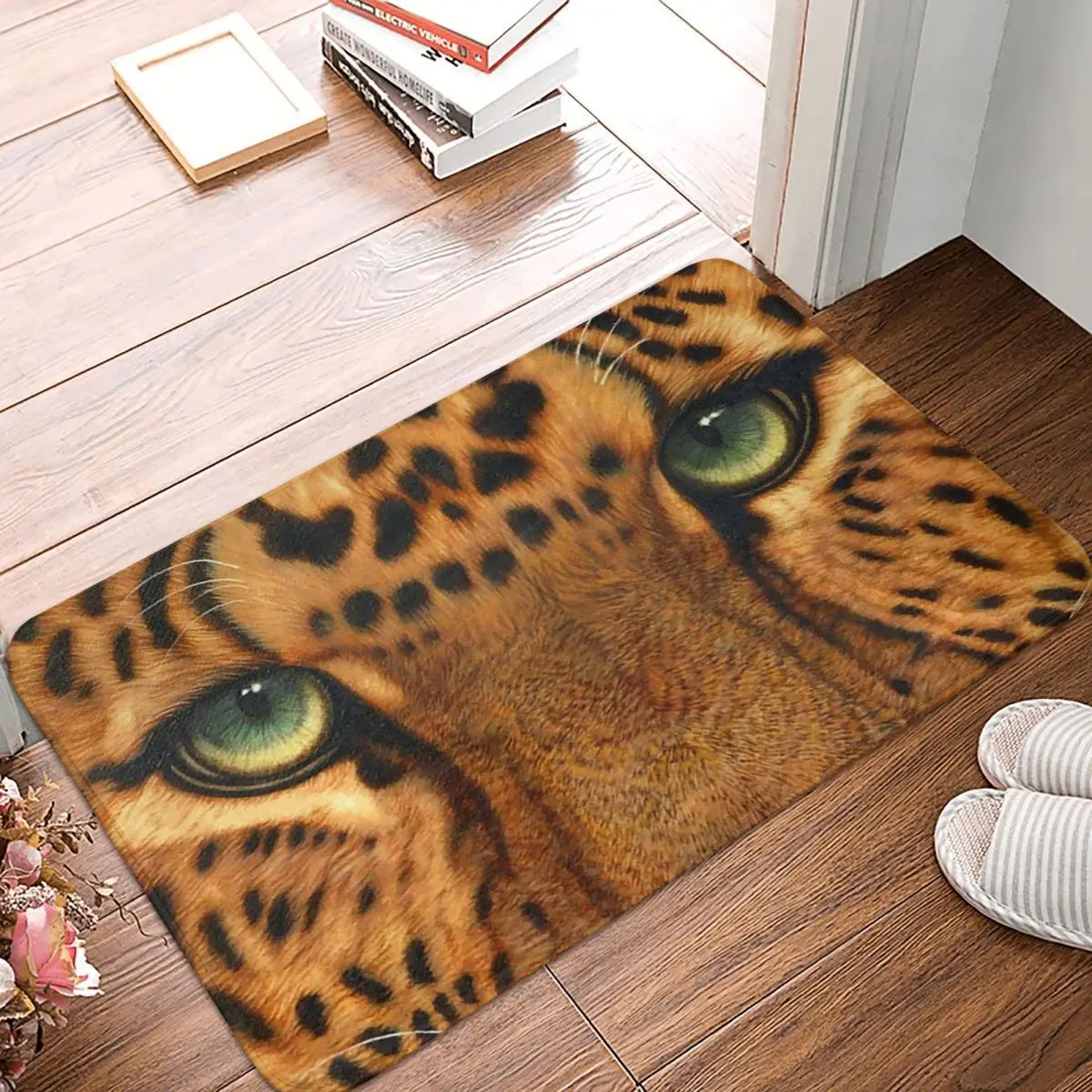 Leopard Eyes Animal Skin Print Doormat Kitchen Entrance Home Floor Mat Non-slip Carpet Rug for Balcony Footpad Mats