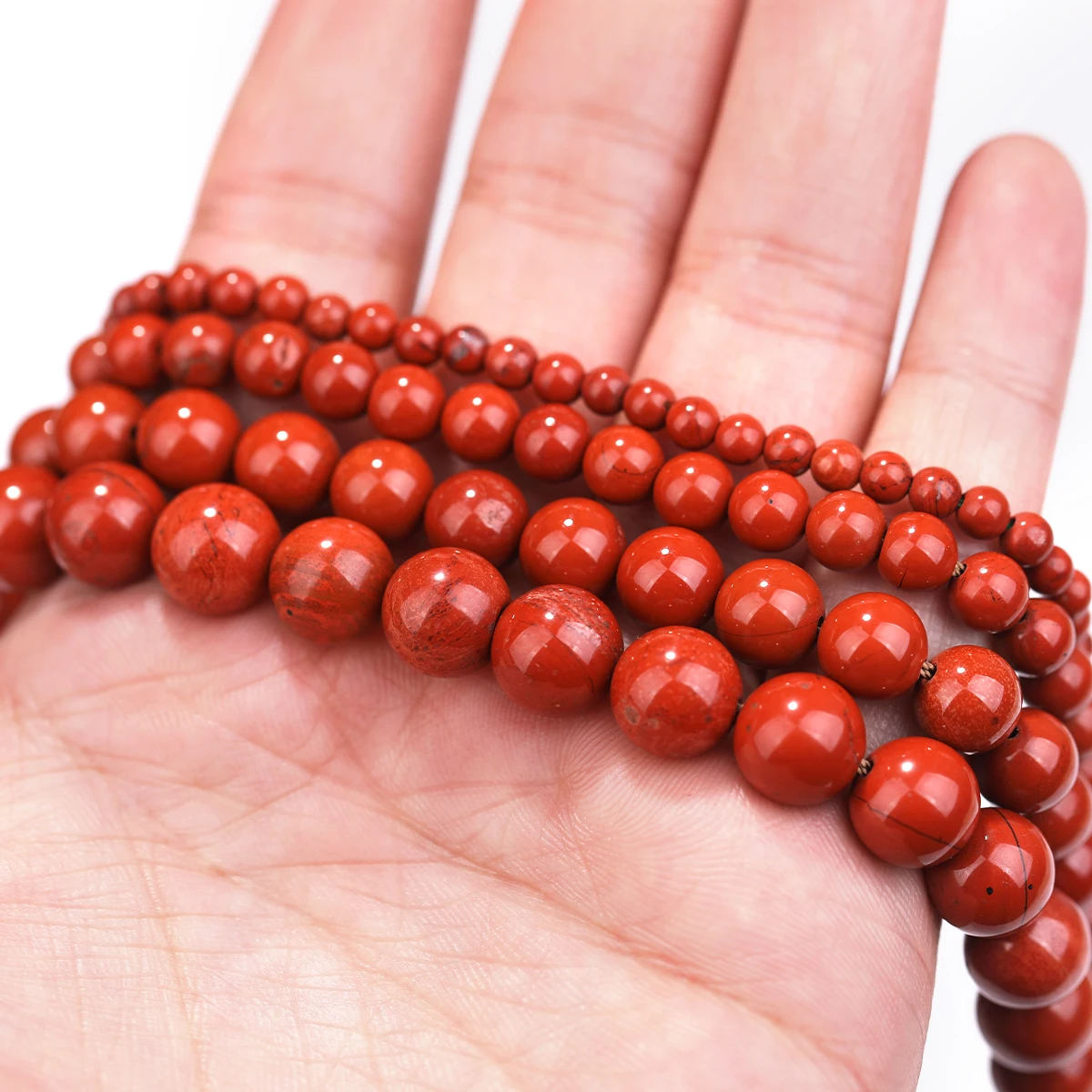 Natural Red Jasper Round Loose Beads Strand 4 6 8 10 12MM Pick Size For Jewelry Making Bracelet Necklace Handmade Fait main per